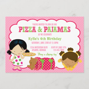 Invitation Pizza et Pajamas
