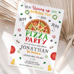 Invitation Pizza fête anniversaire Modèle d'invitation