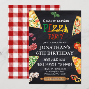 Invitation Pizza fête d'anniversaire