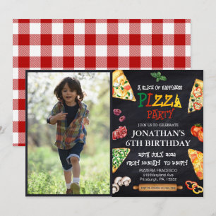 Invitation Pizza fête d'anniversaire