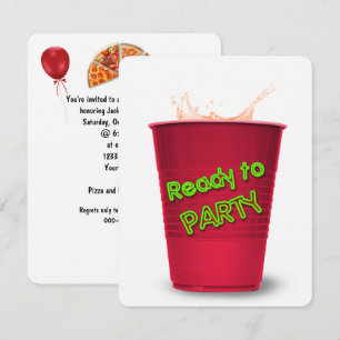 Invitation Pizza fête d'anniversaire