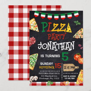 Invitation Pizza fête d'anniversaire