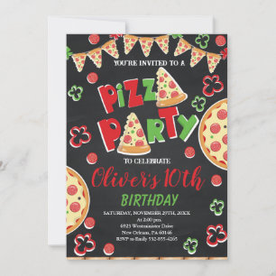 Invitation Pizza fête d'anniversaire, tranche d'Anniversaire 