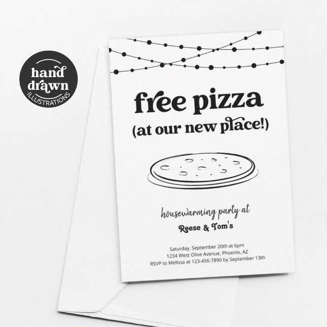 Invitation Pizza Gratuit Amusante Fête du réchauffement de la (Créateur téléchargé)
