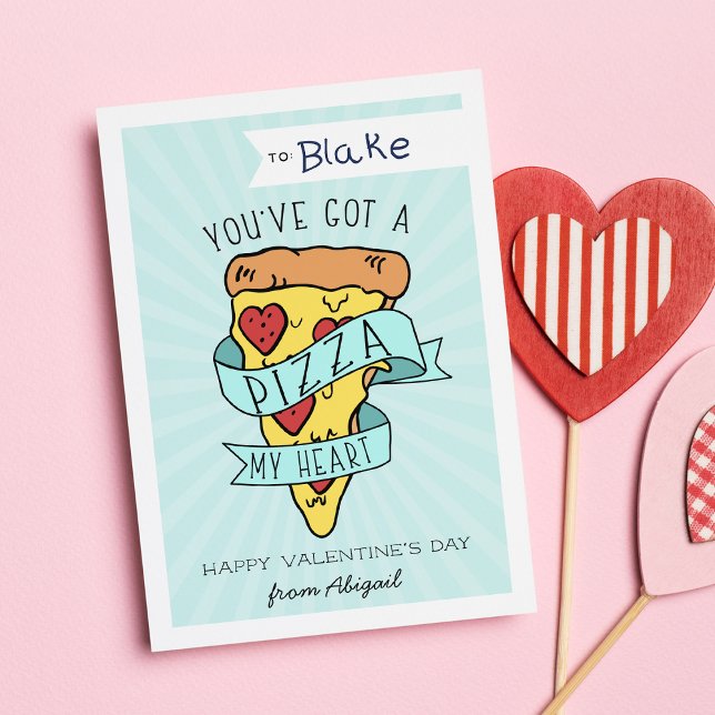 Invitation Pizza My Heart Classroom Valentines Day Card (Créateur téléchargé)