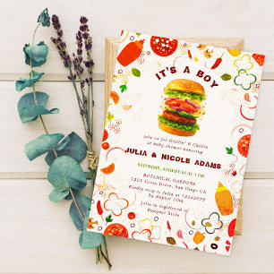 Invitation Pizza & Pacificateurs Toppings Burger BBQ Baby sho