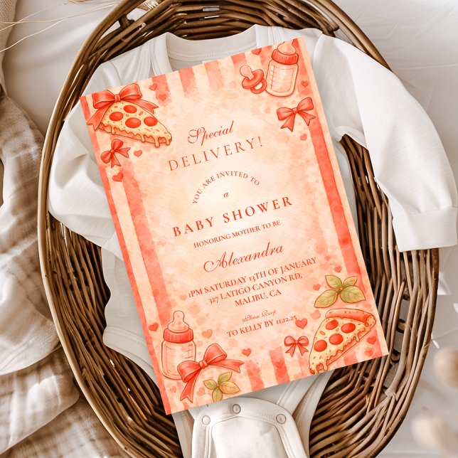 Invitation Pizza Party Baby Shower (Créateur téléchargé)