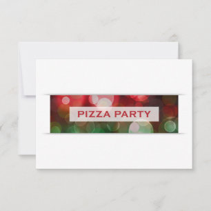 Invitation pizza party bokeh