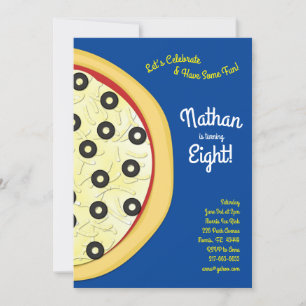 Invitation Pizza Party Olive Pizza