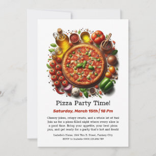 Invitation Pizza Party Time Une tranche de plaisir attend l'i