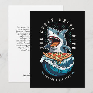 Invitation Pizza pour manger des requins   Le Grand Bite Blan