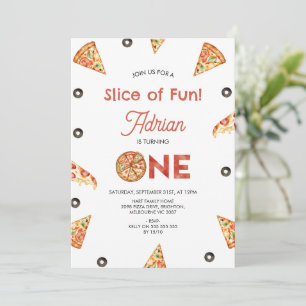 Invitation Pizza vintage Et Olives Slice Of Fun 1er Anniversa