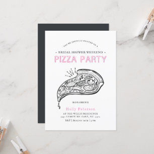 Invitation Pizza vintage   Fête des mariées Pink In
