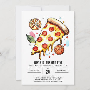 Invitation Pizza Whimsical Imprimable Anniversaire