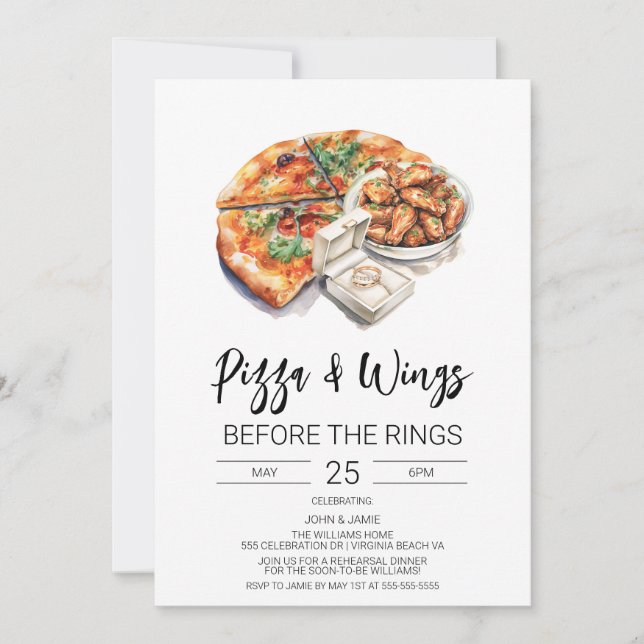 Invitation Pizza & Wings Before The Rings (Devant)