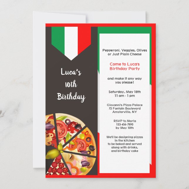 Invitation Pizza Your Way (Devant)