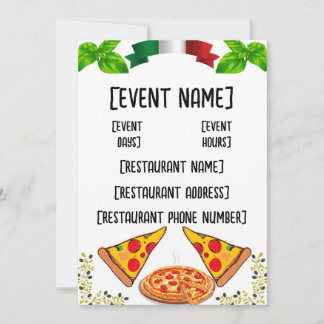 Invitation Pizzeria événements et inauguration