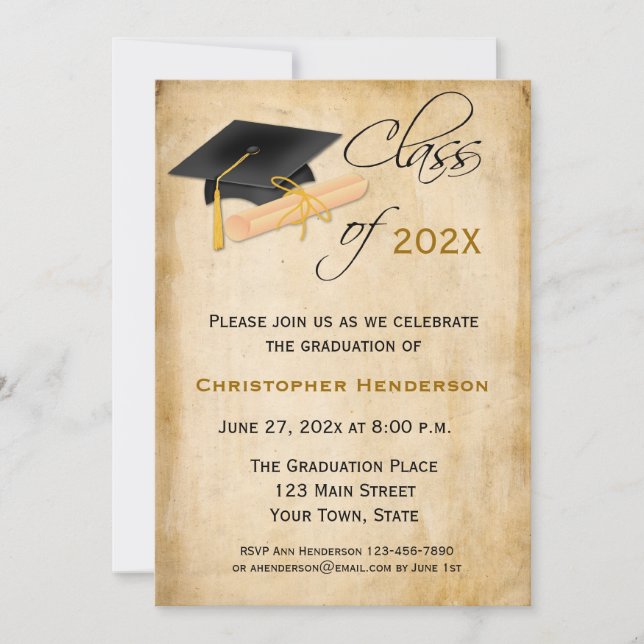 Invitation Plafond de diplôme, parchemin de diplôme Invitatio (Devant)