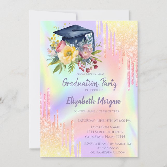 Invitation Plafond de graduation florale, Déclenches Ombre Ho (Devant)