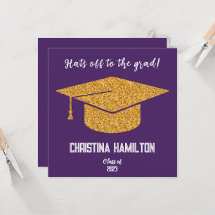 Invitation Plafond de graduation moderne violet et or