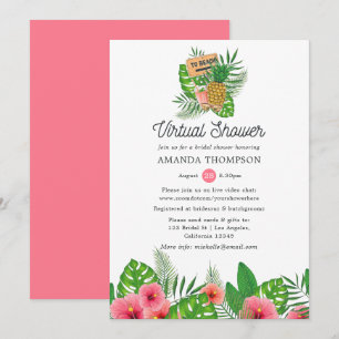 Invitation Plage Aloha Luau Fête des mariées virtuelle