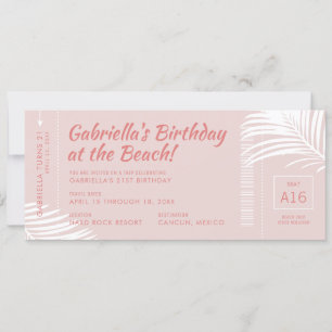 Invitation Plage Anniversaire Voyage Billet d'embarquement Pa