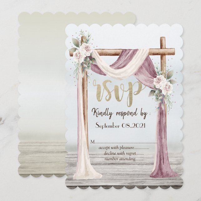 Invitation Plage Arbor RSVP (Devant / Derrière)