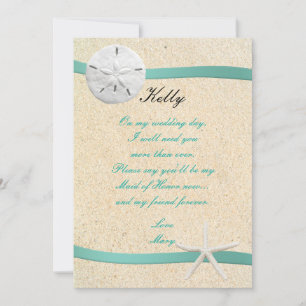 Invitation Plage aux Dollars de Sable Mariage Témoin Féminin