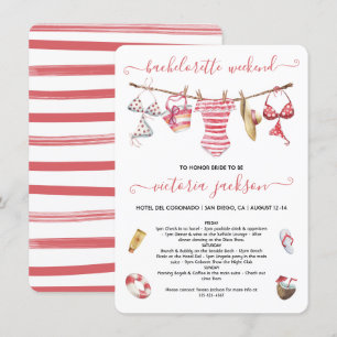 Invitation Plage Bachelorette Week-end Clothesline