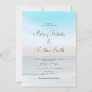 Invitation Plage Balnéaire Ocean Beach Mariage à thème