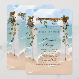 Invitation Plage Canopée Floral Fête des mariées tropicale