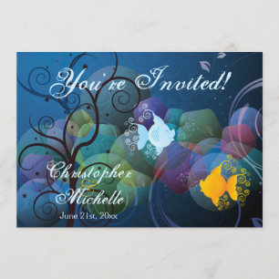 Invitation Plage colorée de poisson sous-marin Mariage Invita