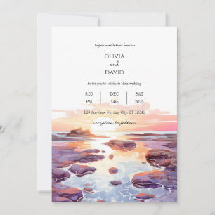 Invitation Plage côtière Sunset Tide Pools Mariage