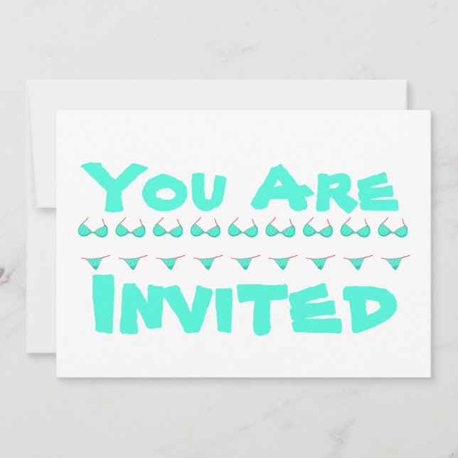 Invitation Plage de Bikini personnalisée| Pool Party (Devant)