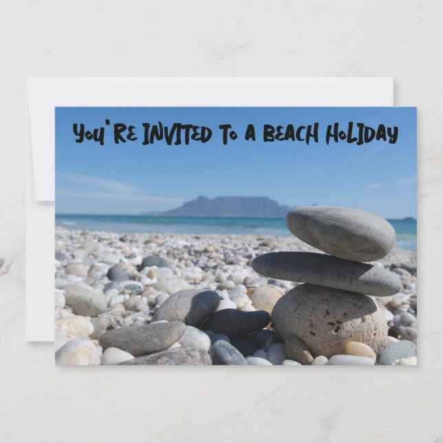 Invitation Plage de Blouberg Table Mountain Roches Empilées (Devant)