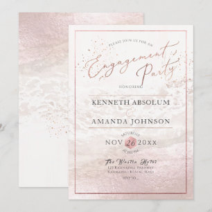 Invitation Plage de Blush Coastal / Shoreline / Beach Engagem