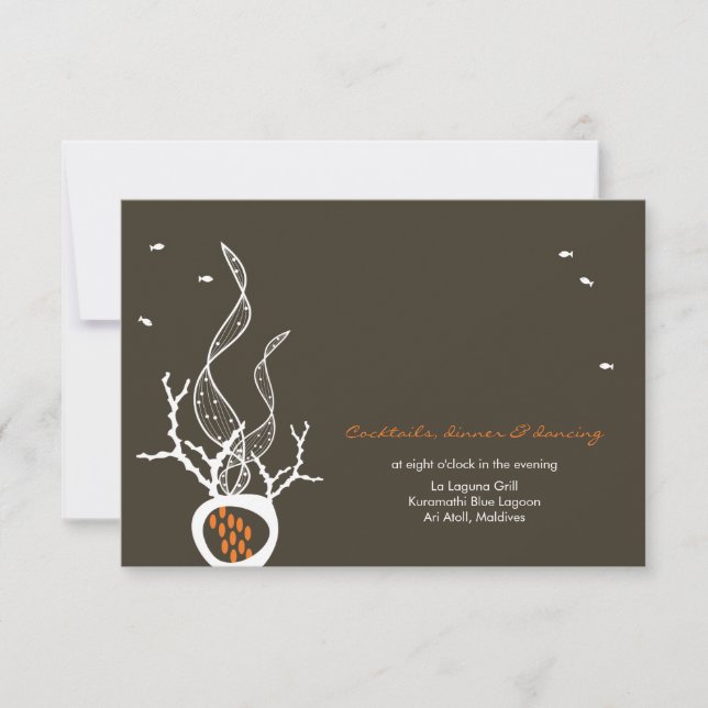 Invitation Plage de coraux de poissons qui s'embrassent Maria (Devant)