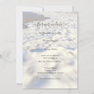 Invitation plage de sable romantique beige vibes mariage côti