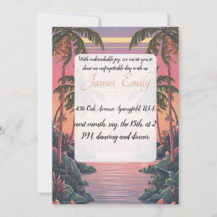 Invitation plage d'été Rustic Watercolor Mariage à thème