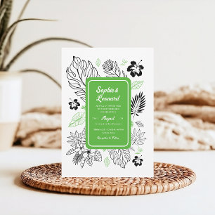 Invitation Plage exotique de la feuille tropicale Mariage de