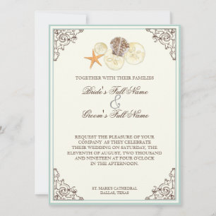 Invitation Plage Florale de coquillages de fleurs d'Hydrangea