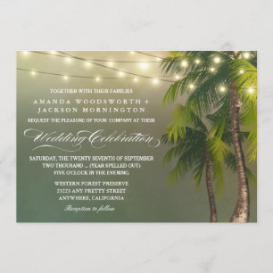 Invitation Plage Lumière Palm Tree Mariage tropical Invitatio