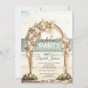 Invitation Plage Mariage Arbor Rose Verre Bachelorette