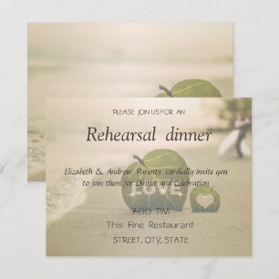 Invitation Plage Mariage Couple, Dîner De Répétition D'Amour