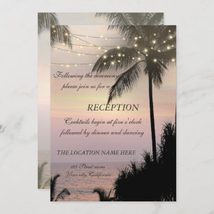 Invitation Plage Mariage Palms Sunset Réception