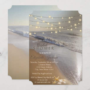 Invitation Plage Mariage Seashell String Fête des mariées