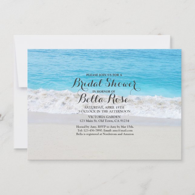 Invitation Plage océan sable nuptiale plage invitation1 (Devant)