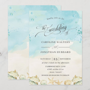 Invitation Plage Océan Tropical Destination Mariage