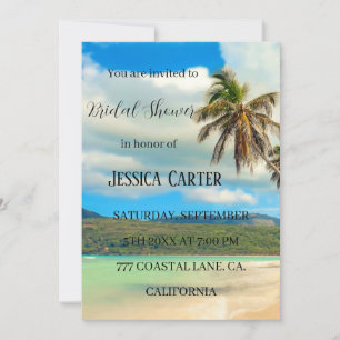 Invitation Plage Palm Trees Océan Fête des mariées tropicale