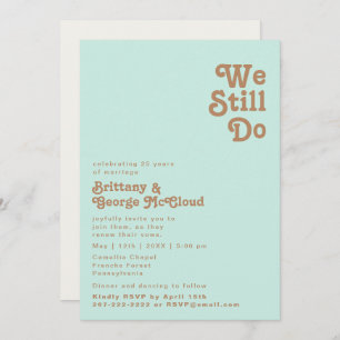 Invitation Plage Retro   Aqua Nous Continuons À Vow Renouvele